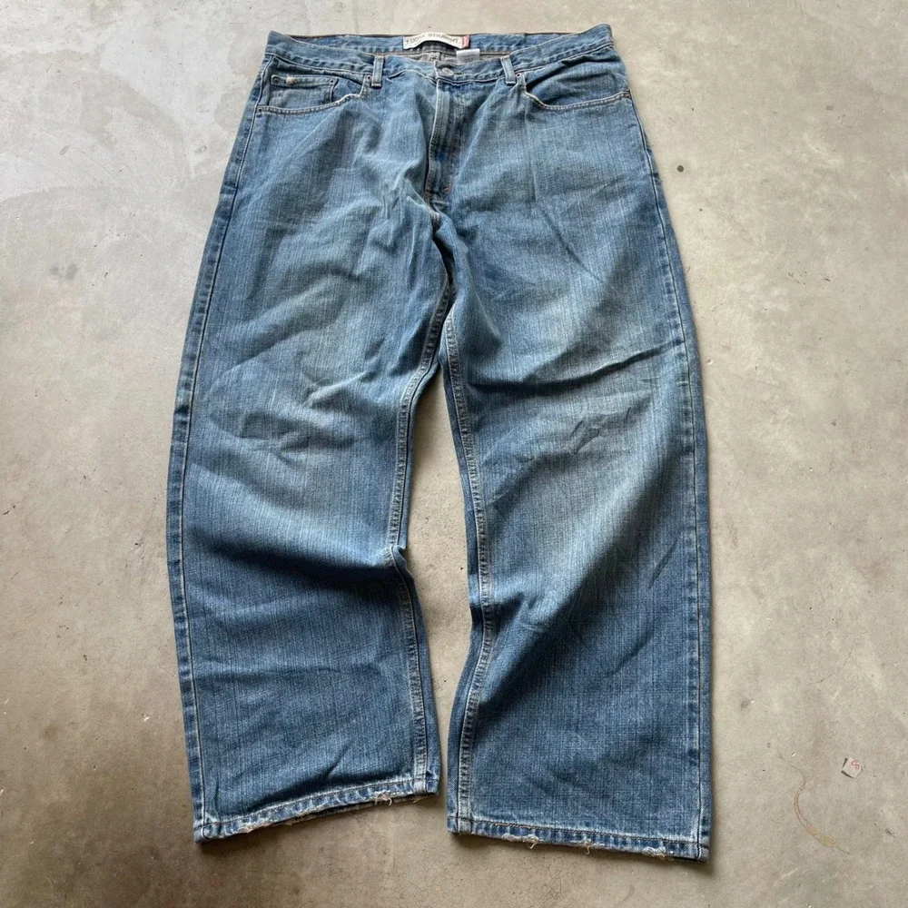 Levis 569 Loose Straight Jeans Mens 38x30 Medium Wash Blue Baggy Denim Pants
